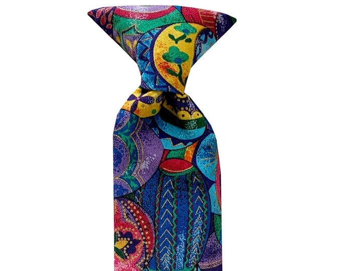 Handmade Neck Tie - Easter Holiday Multi-Colored Celebration - Toddler and Boys Sizing - 208.860.0879 - Crafted in the USA