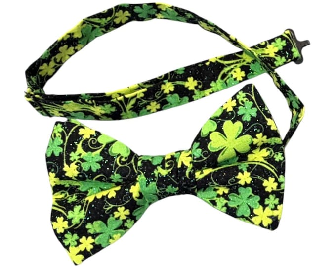 Handmade Pretied Bow Tie -   Green St. Patrick's Day - Adult Men's Sizing - Crafted in the USA