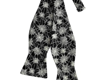 Halloween Spider Web Bow Tie: Handmade Cotton Self-Tie, Adjustable