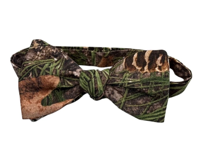 Men's Camouflage Cotton Bow Tie – Self-Tie or Pretied Butterfly Hand Knot USA