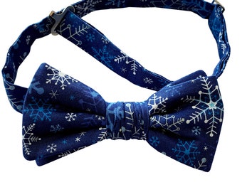 Mens Penguins Snowflakes Pre-Tied Cotton Bow Tie On Adjustable Twill Strap Mens Penguins Snowflakes Pre-Tied Cotton Bow Tie On Adjustable Twill Strap
