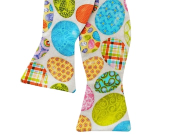 Easter Egg Bow Tie - Men's Self-Tie Cotton Bowtie, USA Made