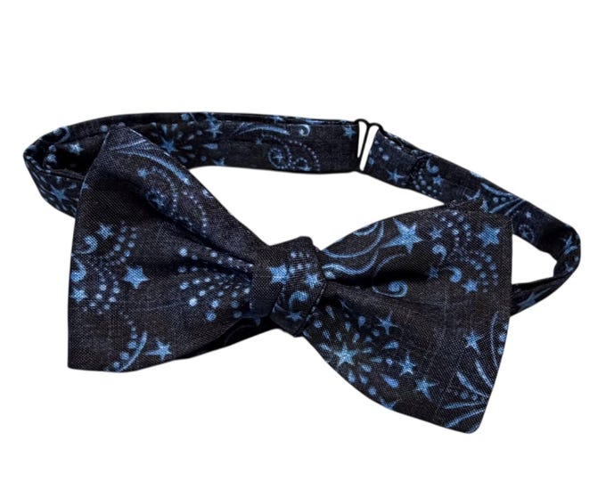 Patriotic Self-Tie or Pretied Bow Tie - Fourth of July Firework - Cotton - Adult Men's Sizing