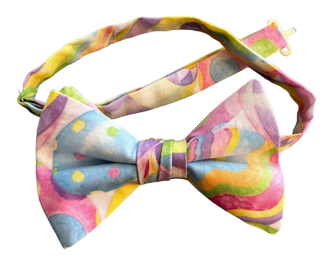Men's Easter Egg Bow Tie – Pastel Watercolor, Spring Holiday