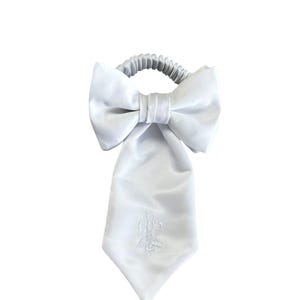 Boy's First Holy Communion Armband - White with Embroidered Religious Cross - Boys Sizing - Polyester Satin - Handcrafted in the USA