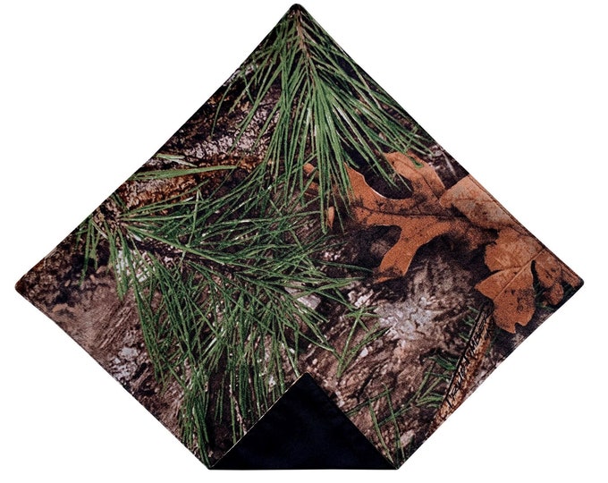 Handkerchief Pocket Square - Timber and Pine Camouflage Design - Adult Mens and Boys Sizing - Handcrafted in the USA