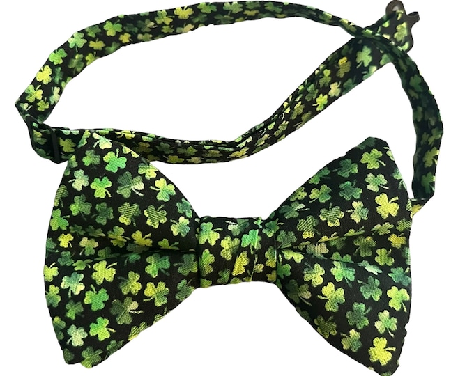 Men's Shamrock Bow Tie - Black & Green St. Patrick's Day Bowtie