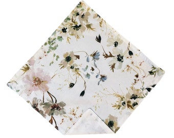Wedding Pocket Square - Floral Medley - Cotton - Adult Men's Sizing - Handcrafted in the USA