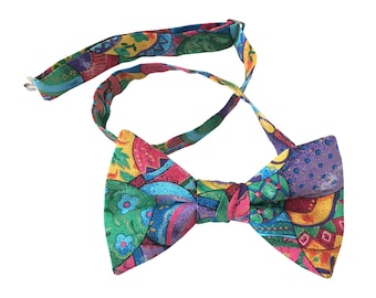 Pre-Tied Bow Tie - Easter Holiday Multi-Colored Celebration - Adult Men's Sizing - Crafted in the USA