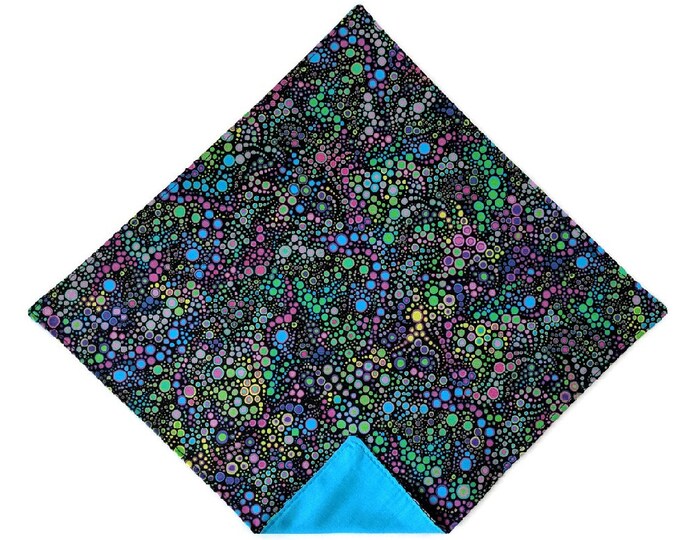 Mardi Gras Pocket Square - Multi Colored Dotted Cotton Handkerchief - Adult Sizing - Handcrafted in the USA