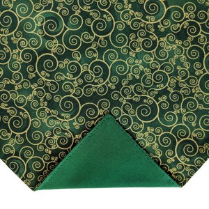 Handkerchief Pocket Square Green with Gold Metallic Swirls 100% Premium Cotton Adult Men's Sizing Handcrafted in the USA image 3