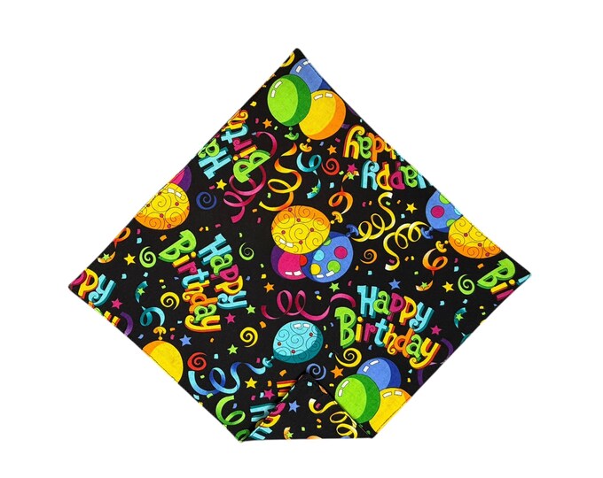 Party Pocket Square -Happy Birthday Celebration Design - Adult Men's Sizing - Handcrafted in the USA