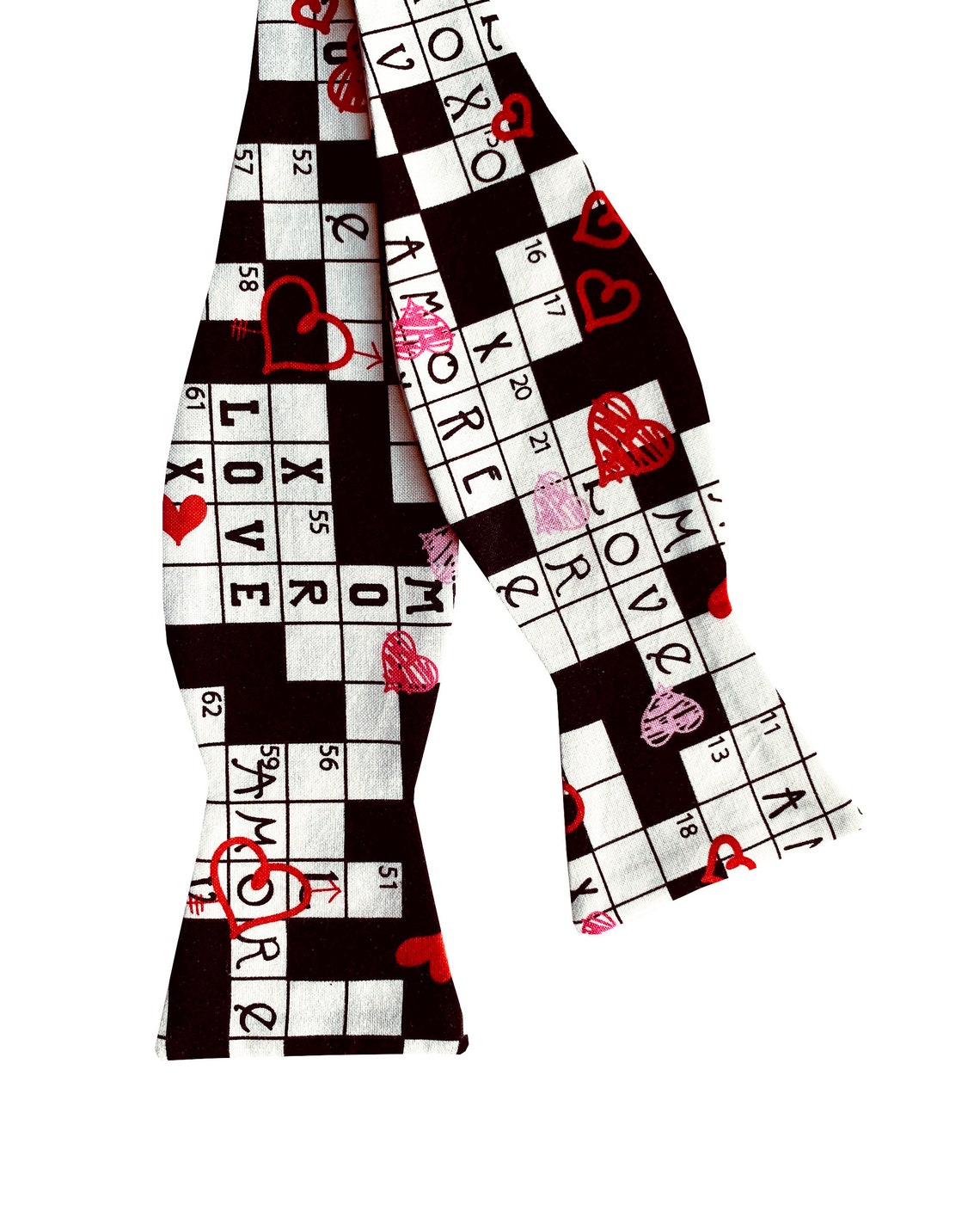Selftie Bow Tie Valentine Sweetheart Crossword Design Etsy
