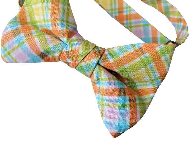 Spring Plaid Colorful Easter Holiday Celebration Adult Men/'s to Baby Sizing Pre-tied Bow Tie Crafted in the USA