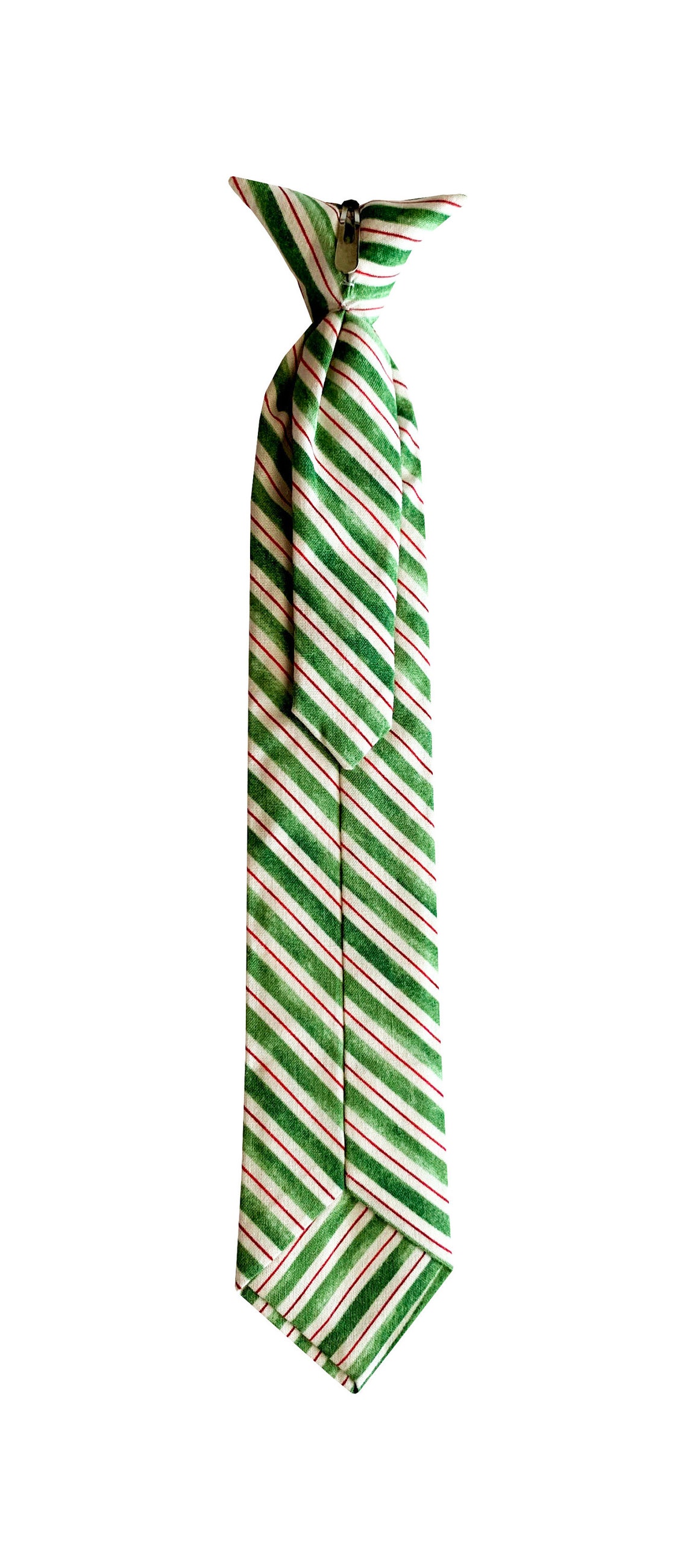 Handmade Clipon Dress Neck Tie Green and Red Candy Cane Etsy