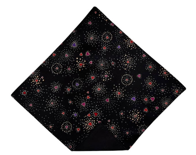 Valentine Pocket Square - Sweethearts Handkerchief - Adult Sizing - Handcrafted in the USA