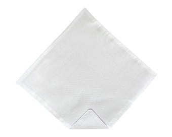 Religious Pocket Square - White Shantung Sateen Handkerchief for Communion -  Boys and  Youth Mens  Sizing - Handcrafted in the USA