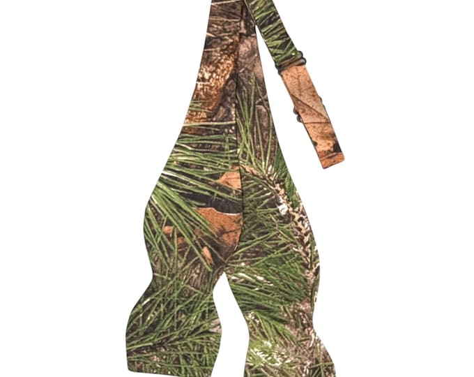 Self-tie Bow Tie - Timber & Pine Camouflage - Adult Men's Sizing - Cotton - Handcrafted in the USA