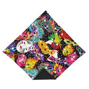 Pañuelo de bolsillo de Mardi Gras – Pañuelo de algodón con diseño de máscara de mascarada, fabricado en EE. UU.
