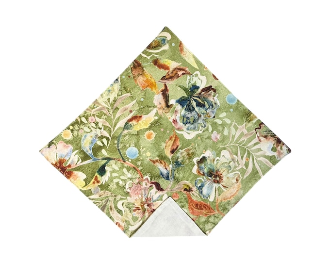 Floral Pocket Square – Reversible Fall Cotton Handkerchief
