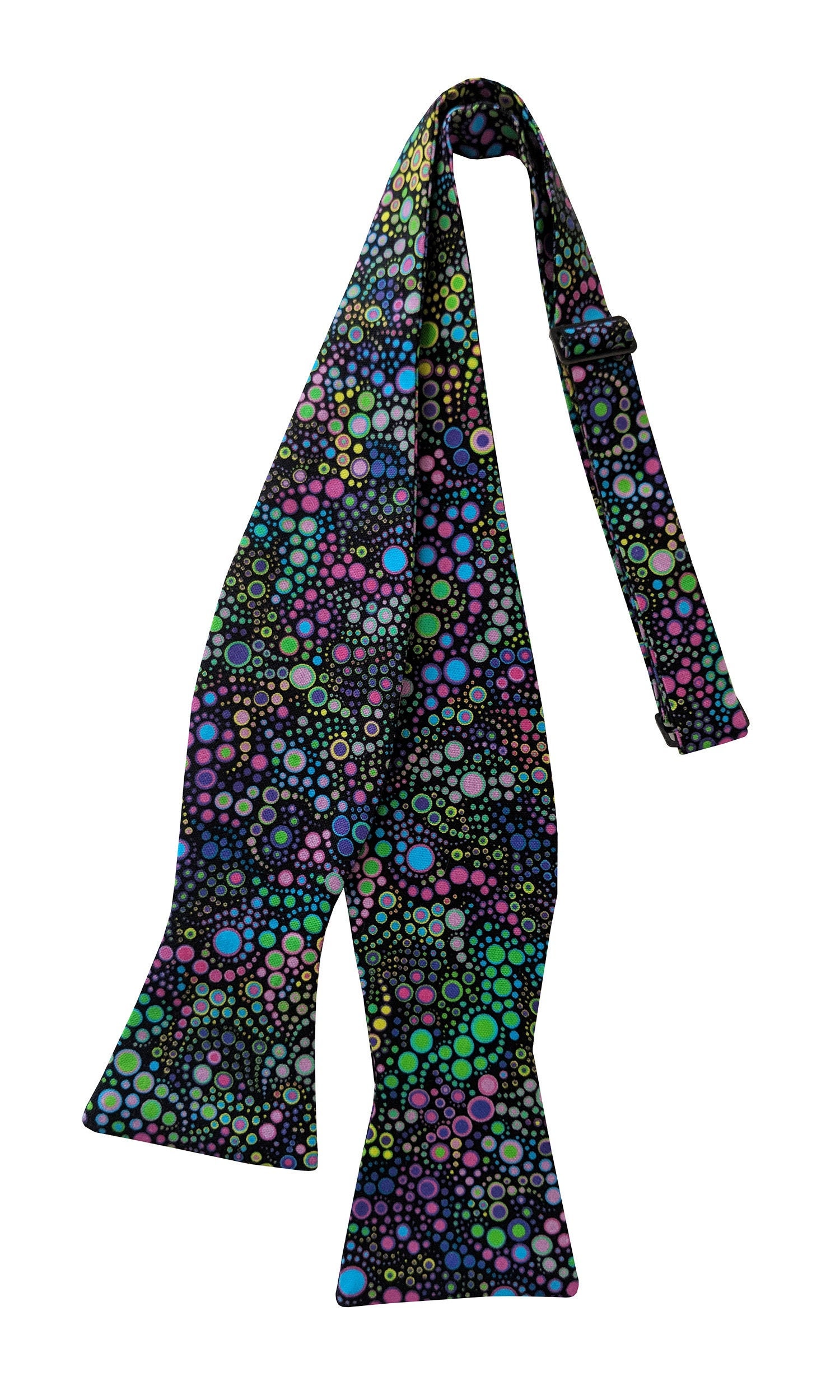 Mardi Gras Self-Tie Bow Tie - Dotted Design - Premium Cotton - Mens and ...