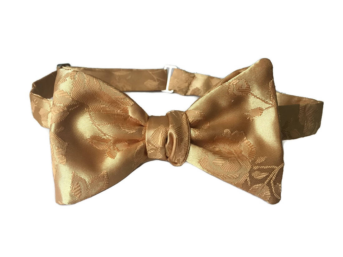Ties R US Plain Rose Gold Textured Silk Mens Bow Tie Dickie Bow