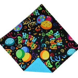 Handkerchief Pocket Square -Happy Birthday Multi-Colored Party Celebration Design - Adult Men&#39;s to Baby Sizing - Handcrafted in the USA