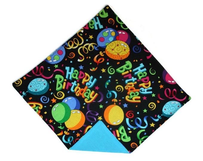 Handkerchief Pocket Square -Happy Birthday Multi-Colored Party Celebration Design - Adult Men's to Baby Sizing - Handcrafted in the USA