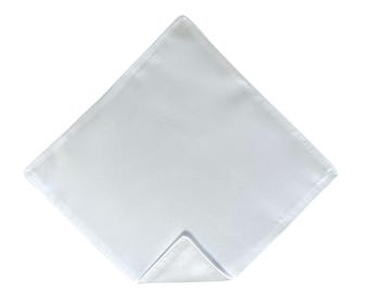 Religious Pocket Square - Solid White Polyester Satin Handkerchief for Communion - Boys and Youth/Mens Sizing - Handcrafted in the USA