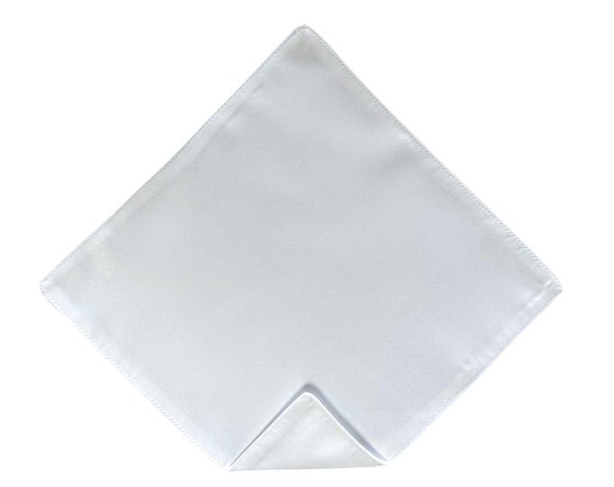 Religious Pocket Square - Solid White Polyester Satin Handkerchief for Communion - Boys and Youth/Mens Sizing - Handcrafted in the USA
