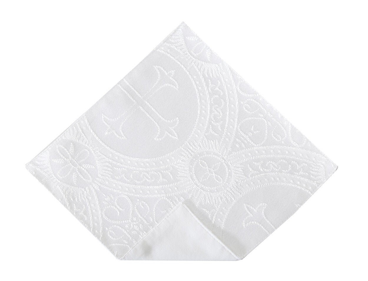 Religious Pocket Square - White Clergy Pattern Handkerchief for ...