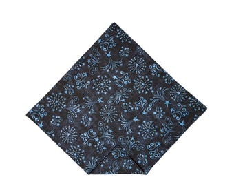 Patriotic Pocket Square - Fourth of July Firework Celebration - Adult Men's Sizing - Handcrafted in the USA