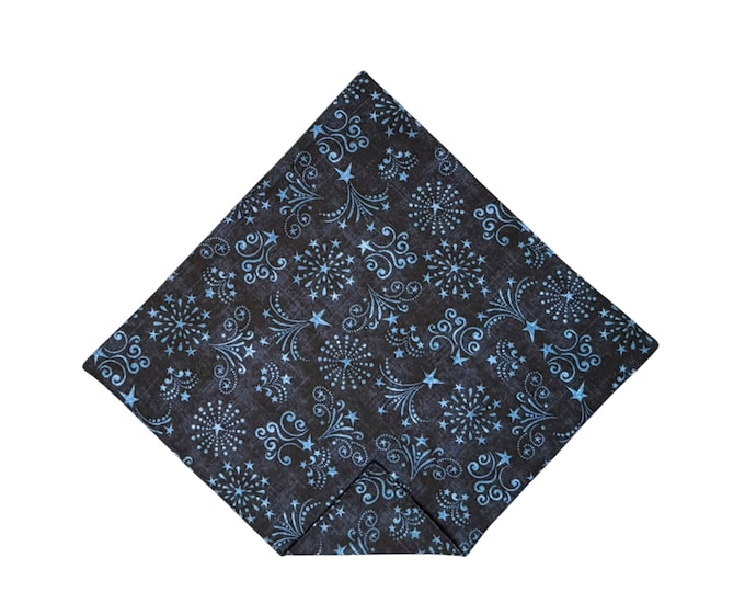Patriotic Pocket Square - Fourth of July Firework Celebration - Adult Men's Sizing - Handcrafted in the USA