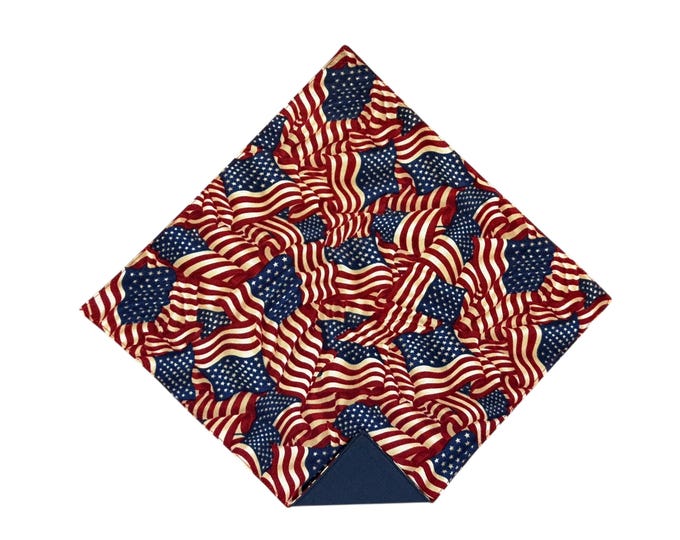 Handkerchief Pocket Square - American Flag Celebration - Adult Men's Sizing - Handcrafted in the USA