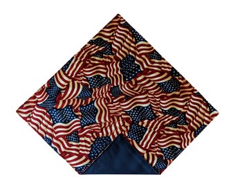 Handkerchief Pocket Square - American Flag Celebration - Adult Men's to Baby Sizing - Handcrafted in the USA