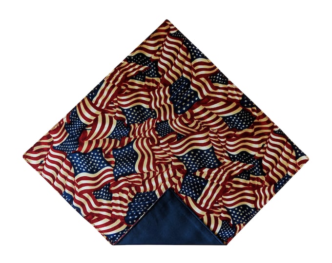 Handkerchief Pocket Square - American Flag Celebration - Adult Men's to Baby Sizing - Handcrafted in the USA