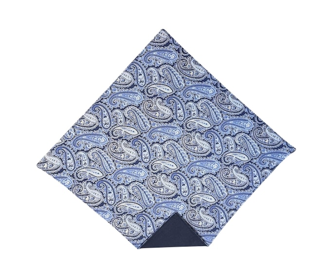 Pocket Square - Wedding Prom - Paisley Design - Adult Men's Sizing - Handcrafted in the USA