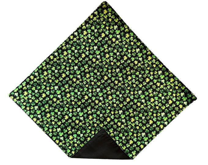 Shamrock Handkerchief - Green Shamrock  St. Patrick's Celebration Pocket Square - Adult Sizing