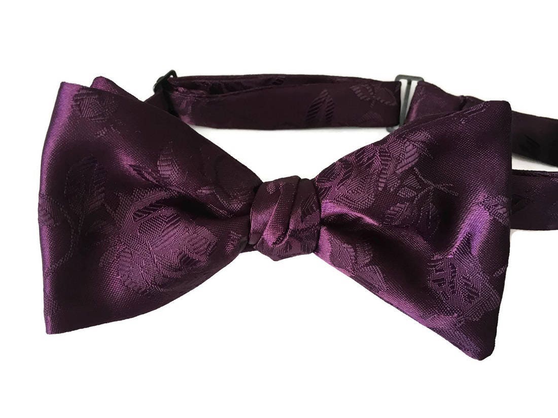Handmade Self-Tie Bow Tie - Berry Rose Satin Jacquard - Adult Men's and ...