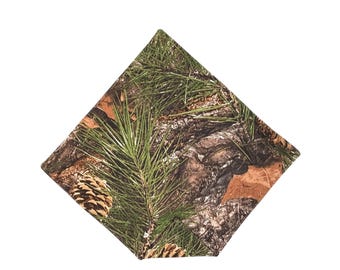 Pocket Square - Timber and Pine Camouflage - Cotton Handkerchief - Adult Mens Sizing - Handcrafted in the USA
