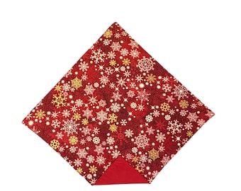Handmade Red Snowflake Pocket Square – Holiday Bow Ties, USA