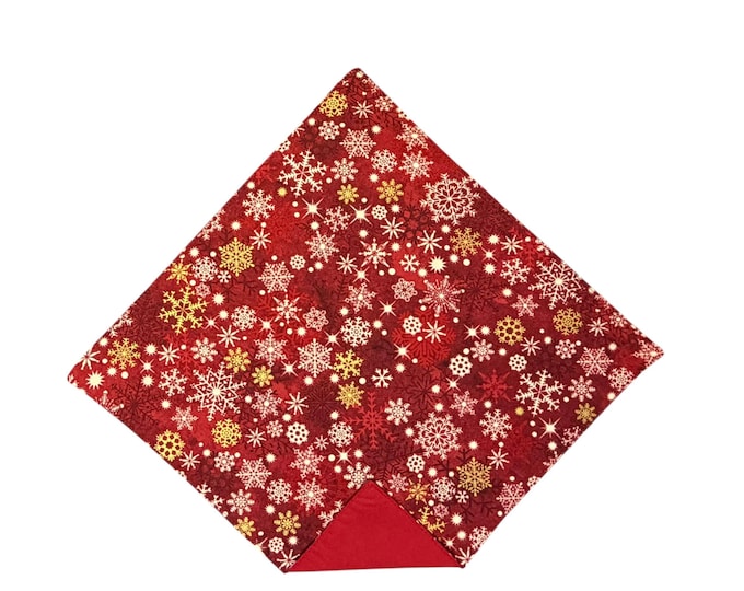 Handmade Red Snowflake Pocket Square – Holiday Bow Ties, USA