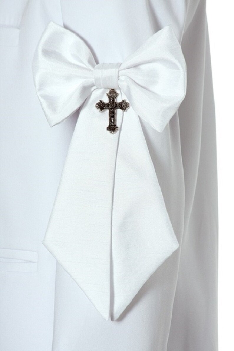 Boy's Communion Armband Religious Cross Charm White Etsy