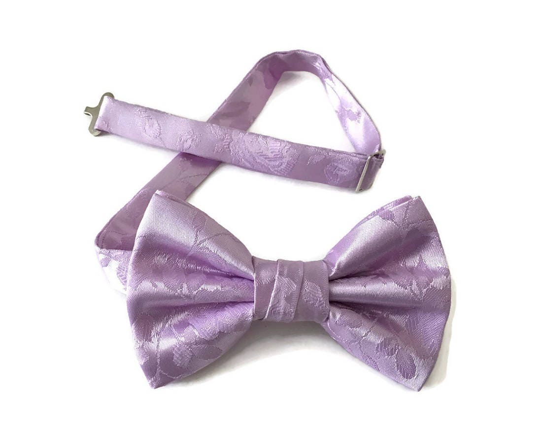 Handmade Pre-Tied Bow Tie - Lavender Rose Satin Jacquard - Baby to ...