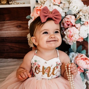 Birthday Dress Any Birthday Any Number Girls Pink Tutu Party Dress Second Birthday Outfit Baby Girl Birthday Outfit Boho floral Birthday