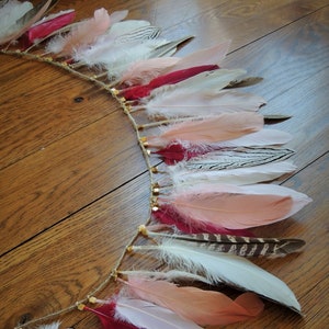 Feather Garland Boho Decor Party Decor Wild Obe Birthday Baby Girl Birthday boho nursery Baby Girl Nursery Decor image 3