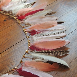 Feather Garland Boho Decor Party Decor Wild Obe Birthday Baby Girl Birthday boho nursery Baby Girl Nursery Decor image 1