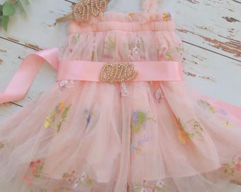 Baby Mädchen Geburtstagskleid Rosa Blumenkleid Party Outfit