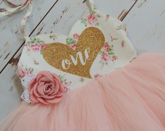 First Birthday Outfit First Birthday Dress Floral Pink Tutu Dress Birthday Outfit Boho Birthday Wild One Birthday Flower Girl Dress Party