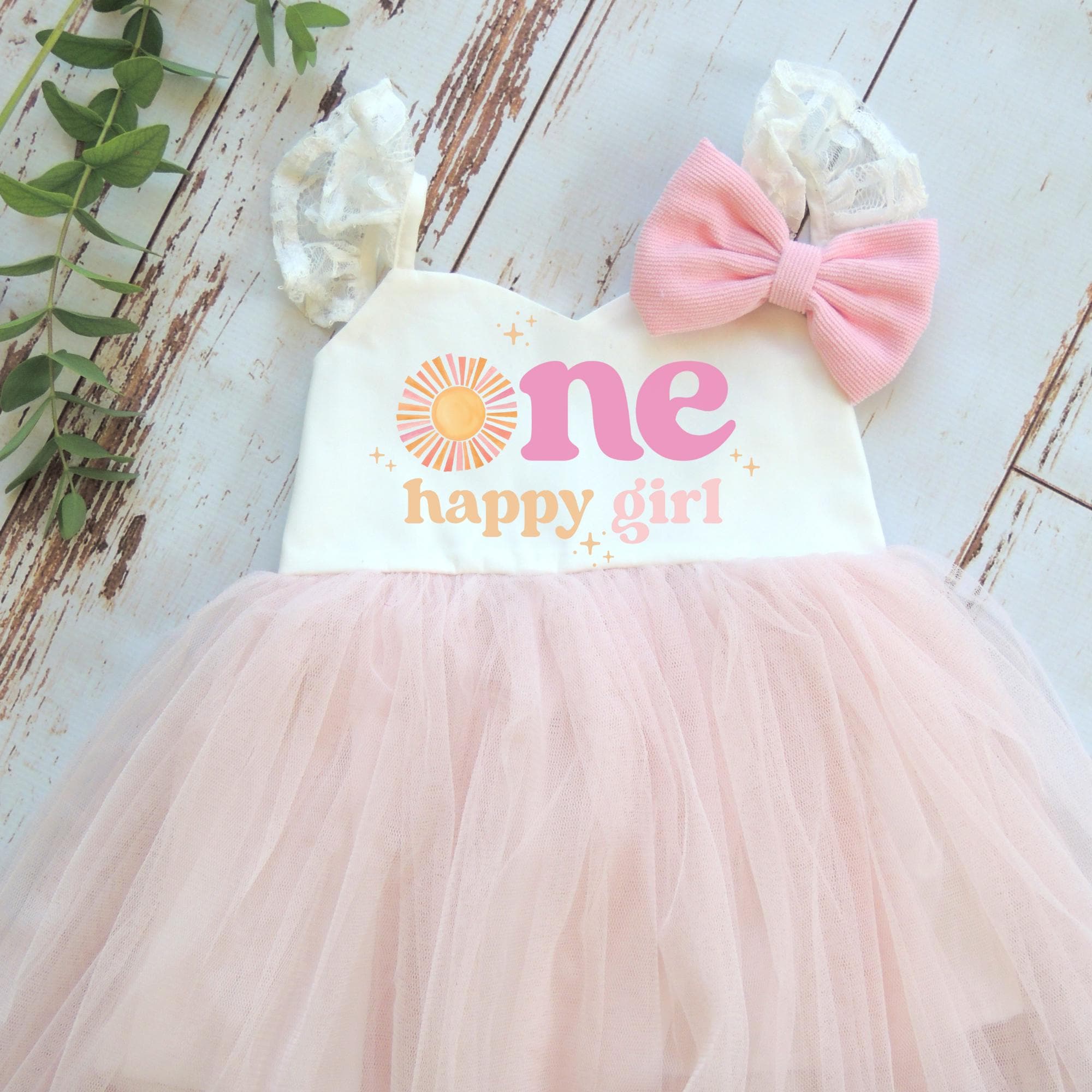 幸せな女の子の1歳の誕生日ベビーガールピンクのチュチュドレス - Etsy 